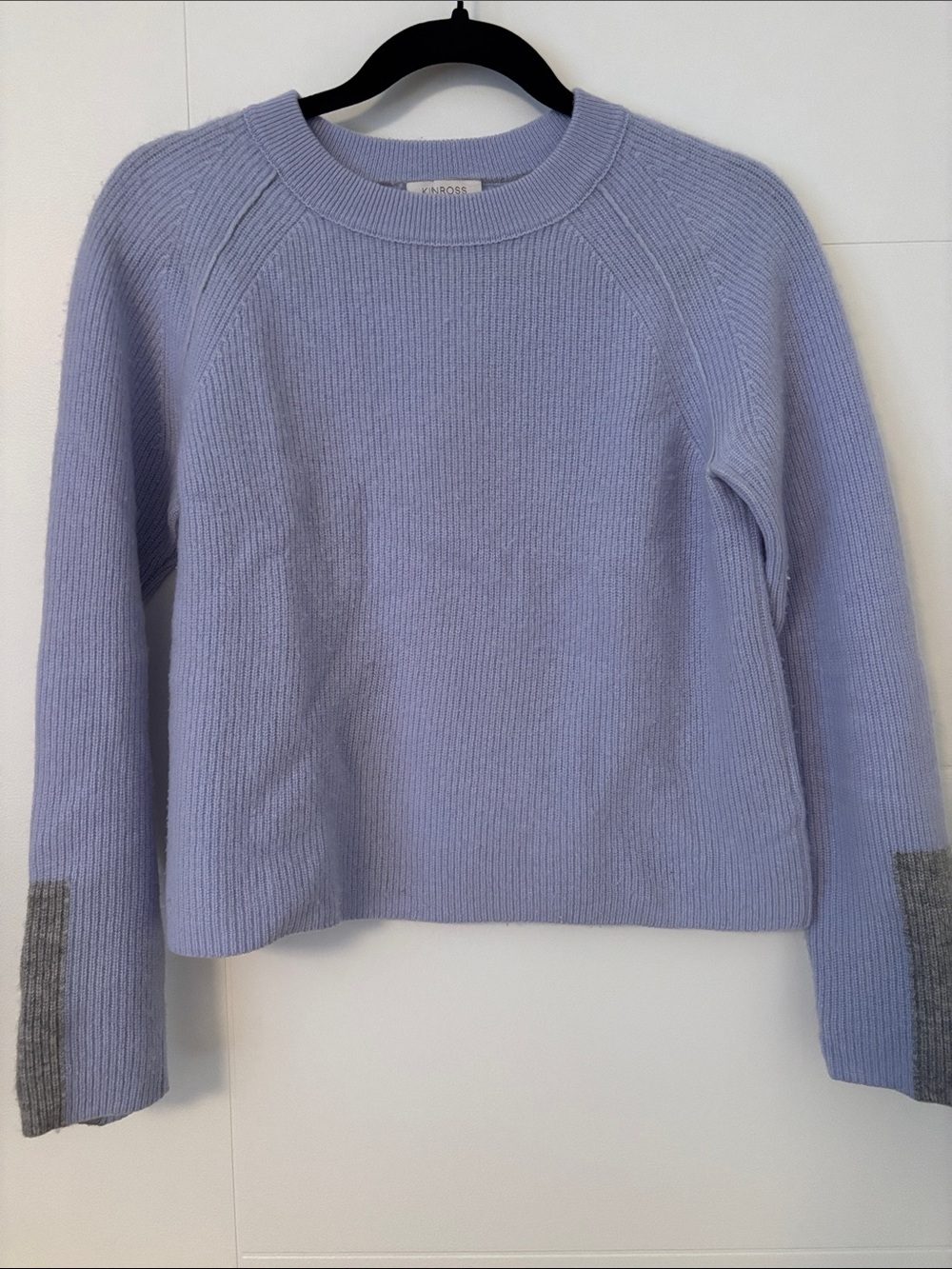 Lavender Crewneck Sweater with Gray Accents